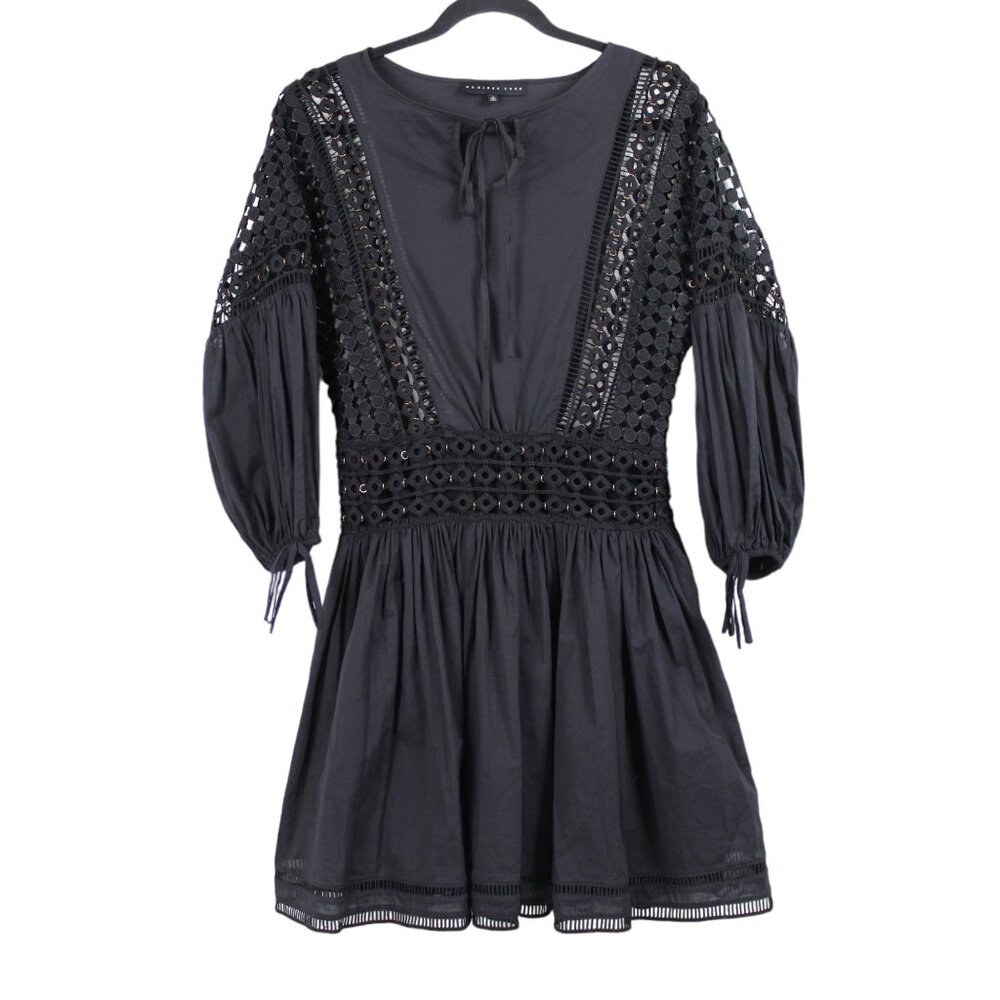 Endless Rose Black Crochet Lace Mini Dress